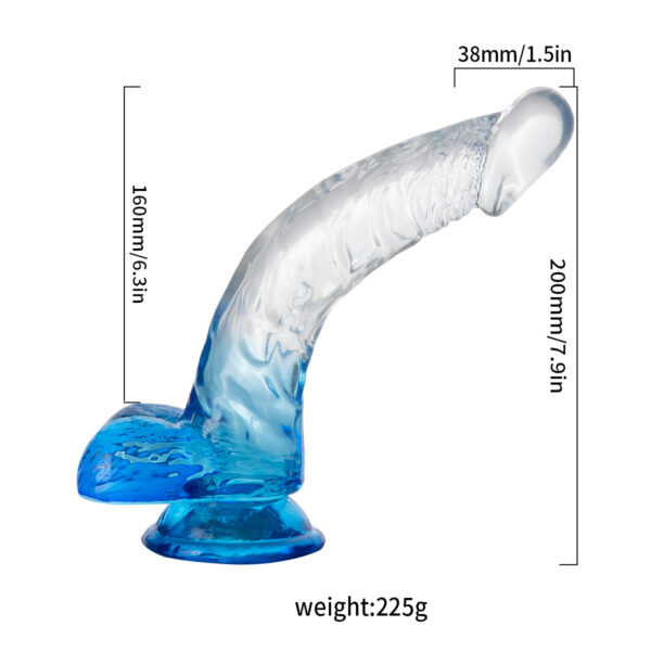 DILDO CON TESTICULOS BITONO TPE 22 CM QS-D011 - Image 3